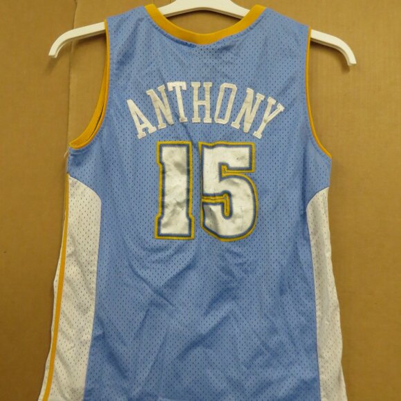 Denver Nuggets Basketball Jersey Mens Medium Blue NBA Nike Carmelo Anthony 15 - Picture 8 of 13
